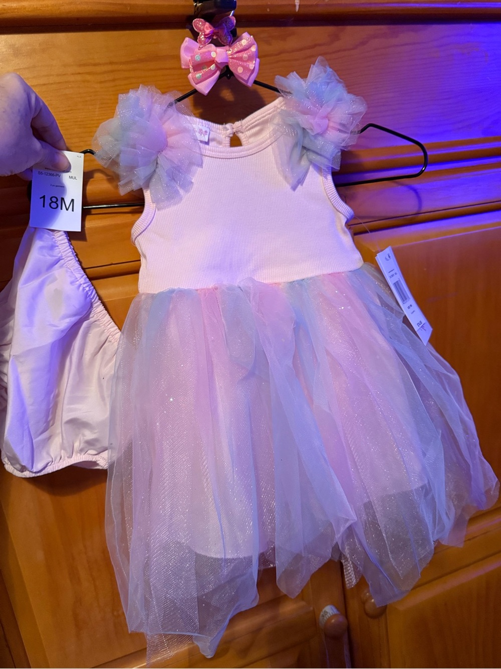 Bonnie Baby Pink and Light Blue Tulle Dress